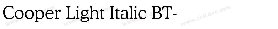 Cooper Light Italic BT字体转换
